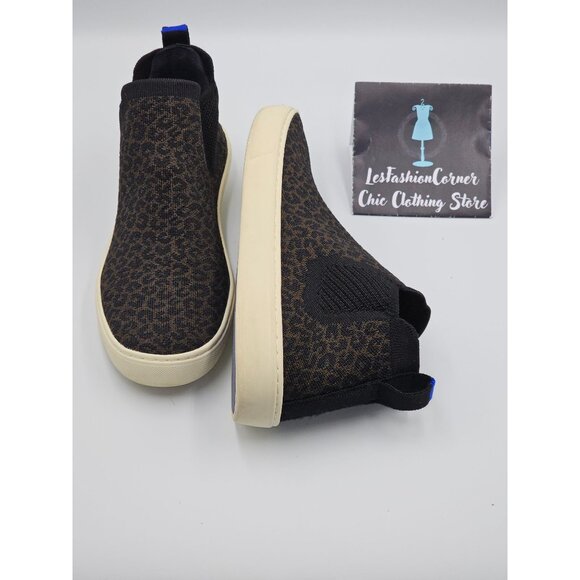 Rothy's Womens Black Brown Leopard Shoes The Chelsea In Espresso  Sz 8.5 2371 - Picture 12 of 16